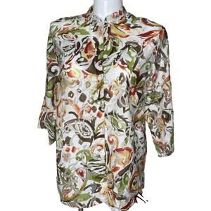 Alfred Dunner Sheer Tropical print top 18W